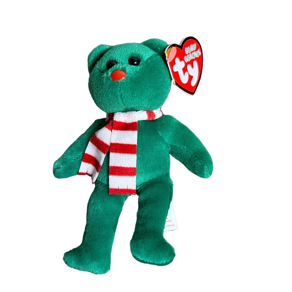 TY Holiday Baby Beanie - WINDCHILL the Green Bear (4.5 inch) NWT